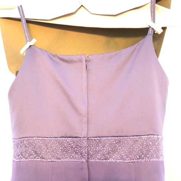 Lavender Empire Waist Prom Gown - Picture 3 of 8